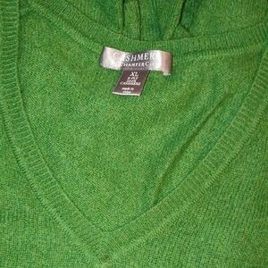 Charter Club Womens V-Neck Sweater in Rich Green